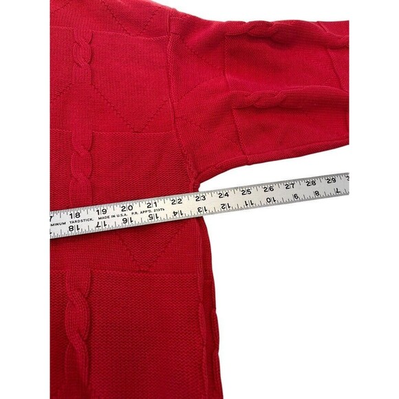 VTG 90s Jantzen Red Heavy Textured Cable Knit Sweater Men's Size 2XLT  USA Made - Picture 6 of 6